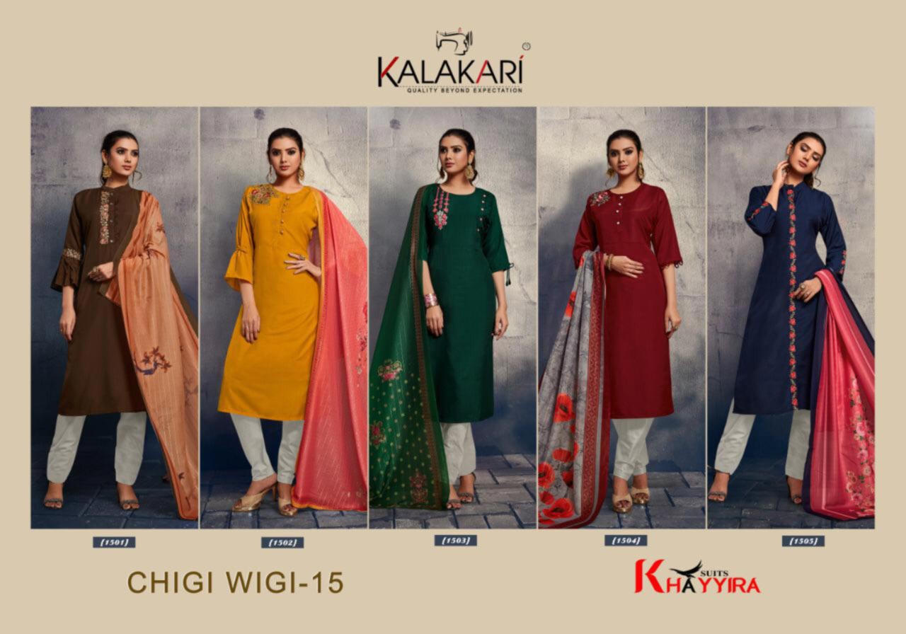 Kalakari Chigi Wigi Vol-15 Zari Dupatta Kurti Kalakari Chigi Wigi Vol-15 Zari Dupatta Kurti